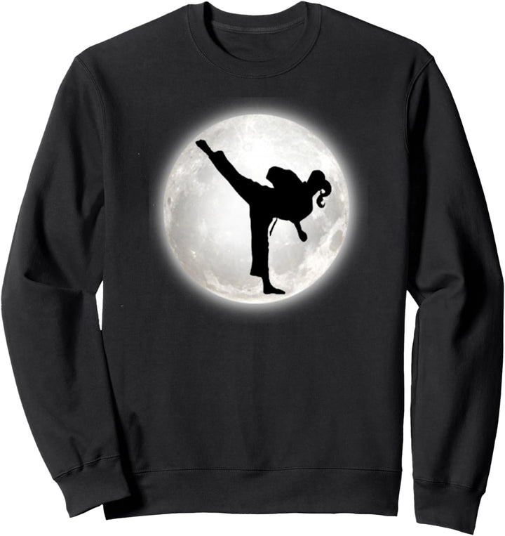 Taekwondo Mädchen im Mond für Mädchen The Kick Sweatshirt