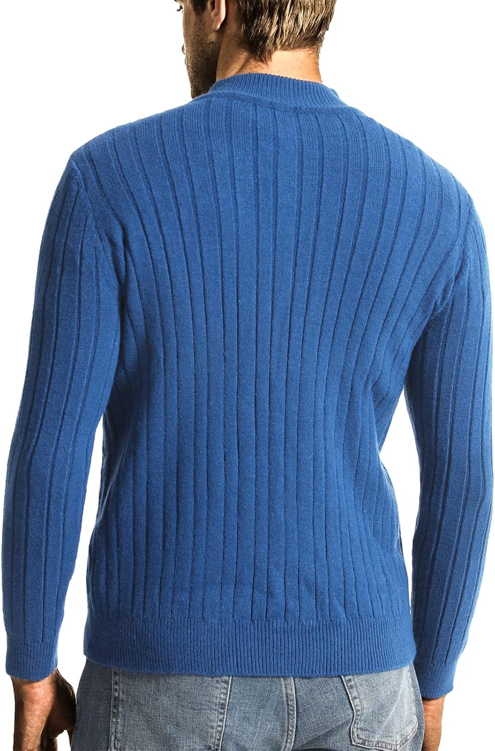 Superora Herren Stehkragen Pullover Basic Feinstrick Pullover mit 1/4 Reissverschluss Slim Fit Pulli