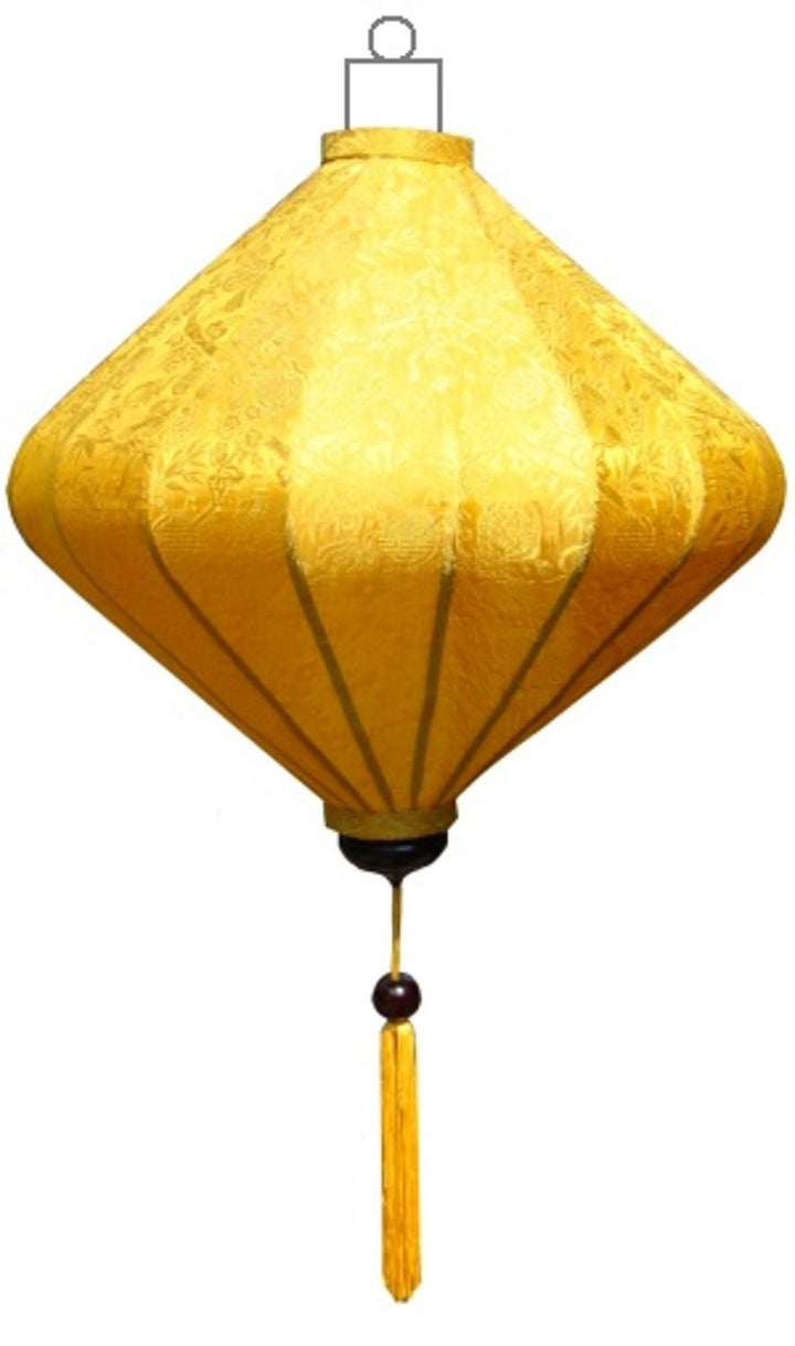 Lampionsenzo Vietnamesische Seide Lampion Diamant Gelb by
