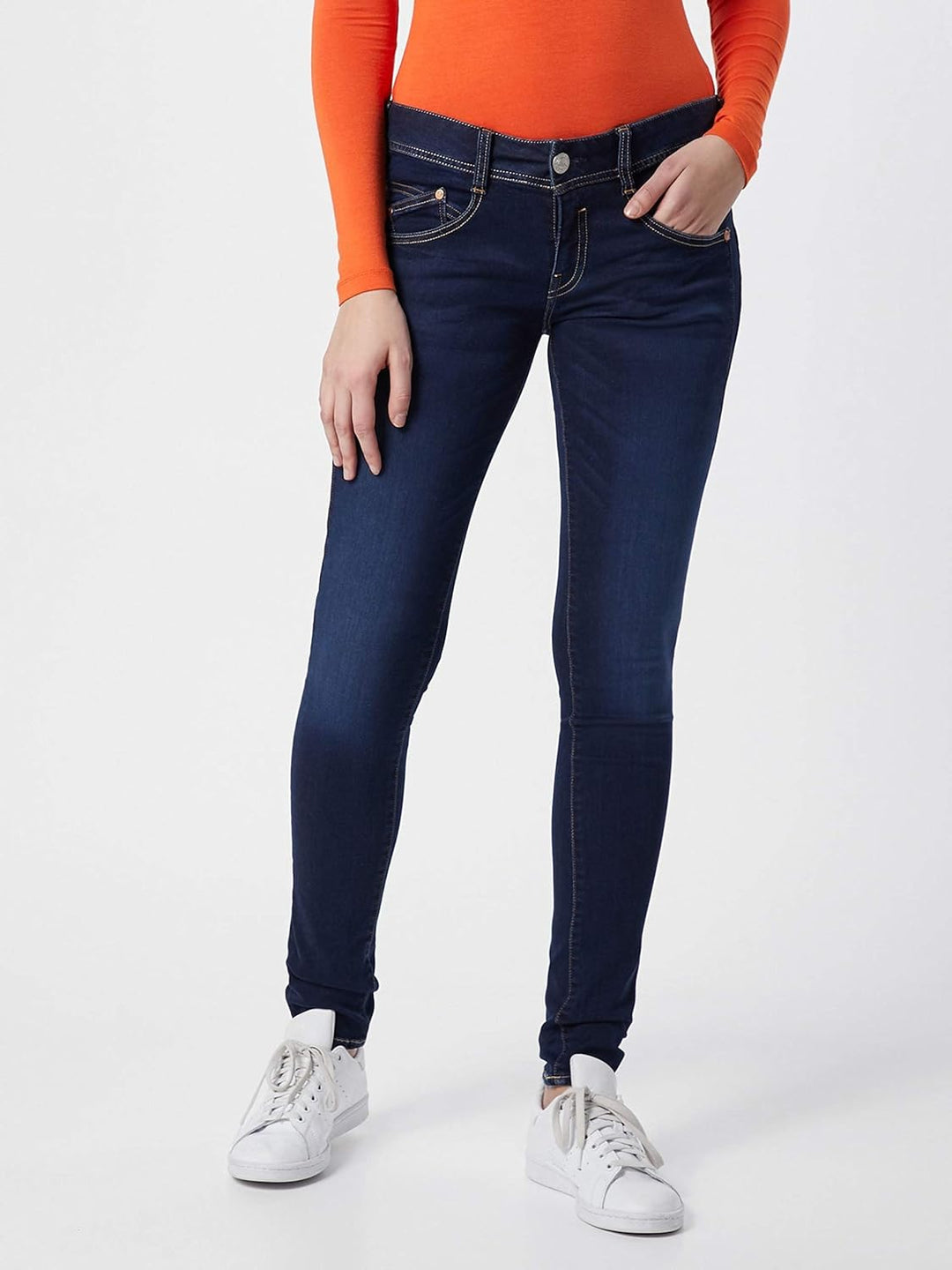Herrlicher Damen Slim Jeanshose Gila Denim Powerstretch 25W / 32L Blau (Dull 044), 25W / 32L Blau (D