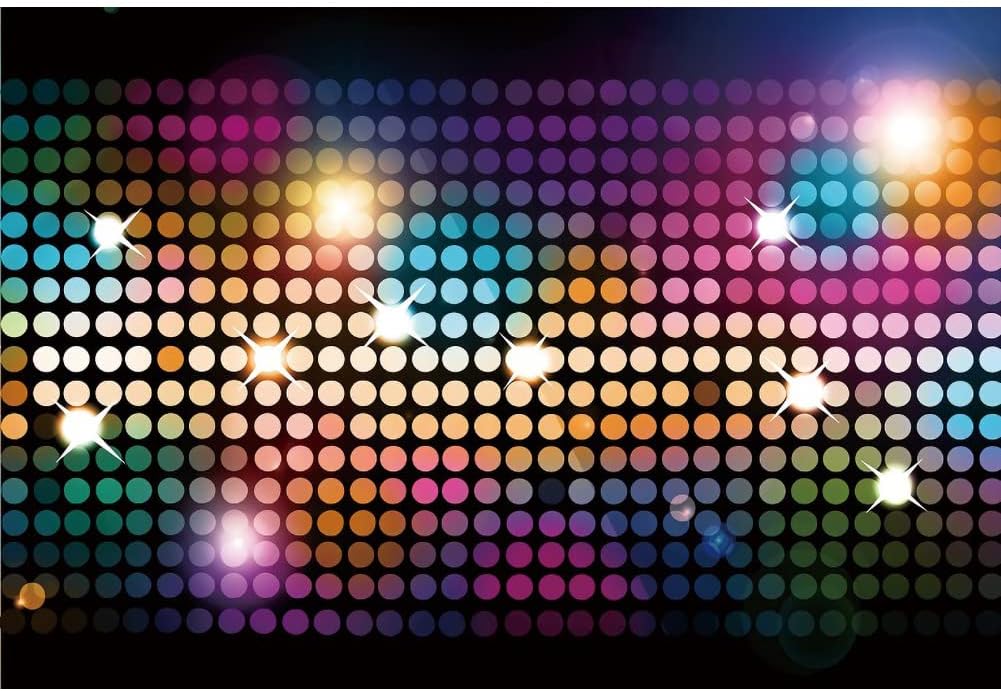Renaiss 2.5x1.8m Disco Thema Party Hintergrund Nachtclub bunt glänzend Neon Fotografie Hintergrund z