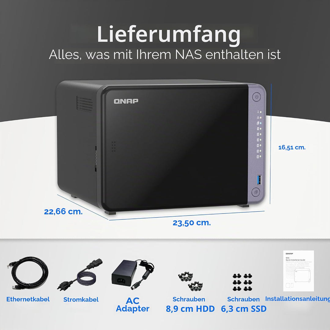 QNAP NAS TS-632X-4G (6 Bay) 6 Einschübe, 6 Einschübe