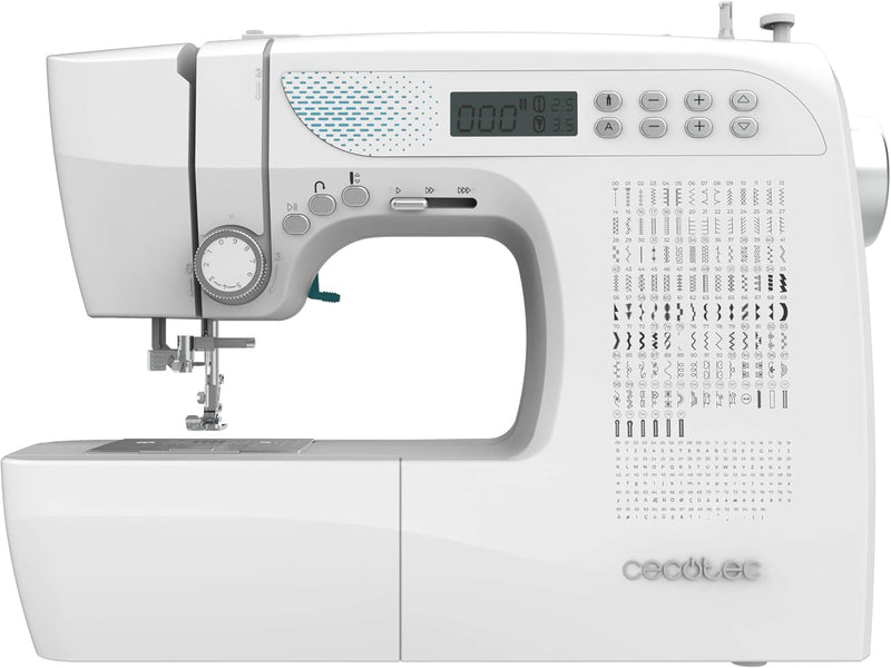 Cecotec Elektronische Nähmaschine - 215 Stiche - Expertenniveau - BelleCouture 21500. Digitalmotor,