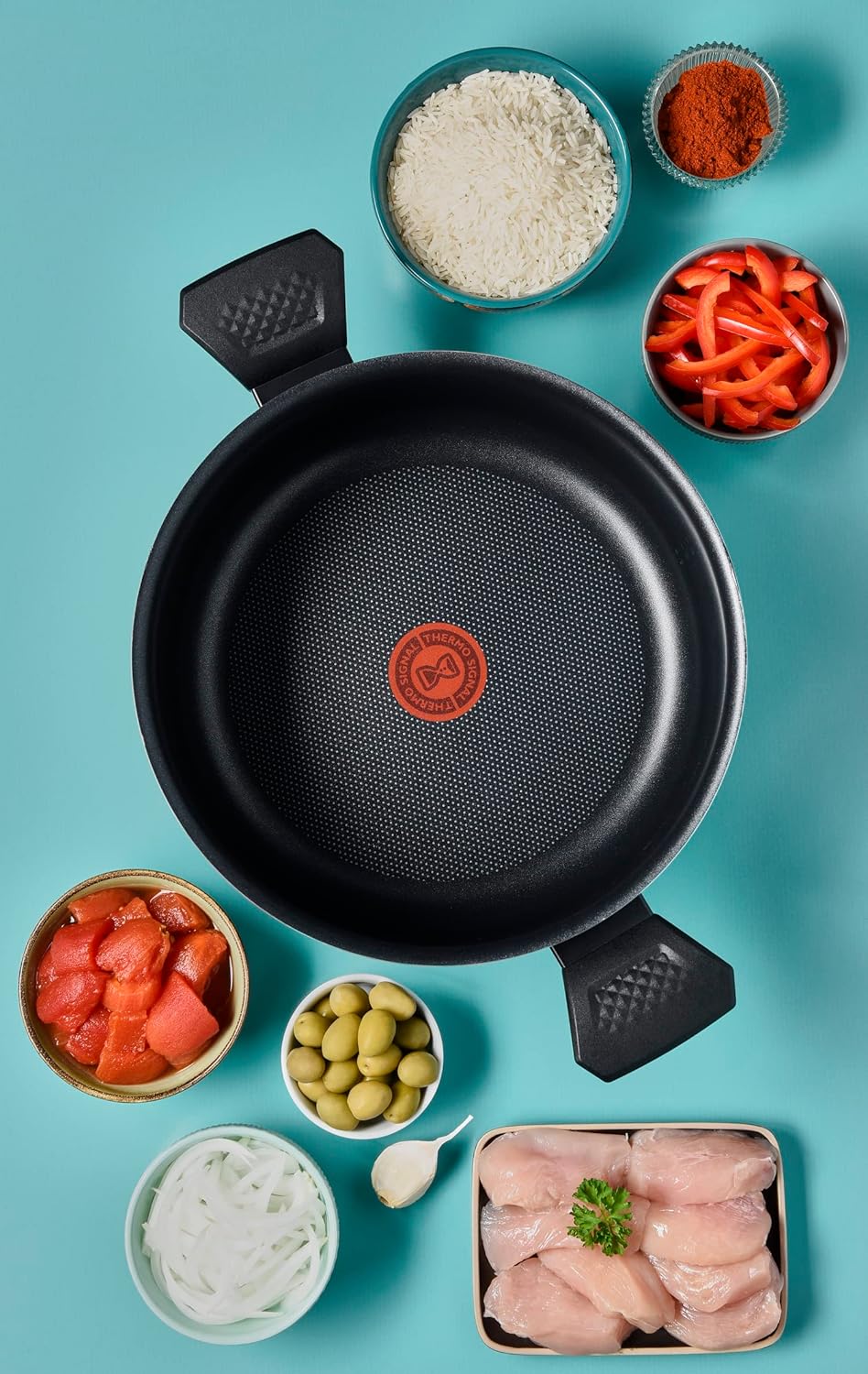 Tefal Easy Cook & Clean Kochtopf, 24 cm (4,7 l) + Deckel, für alle Herdarten ausser Induktion B55446