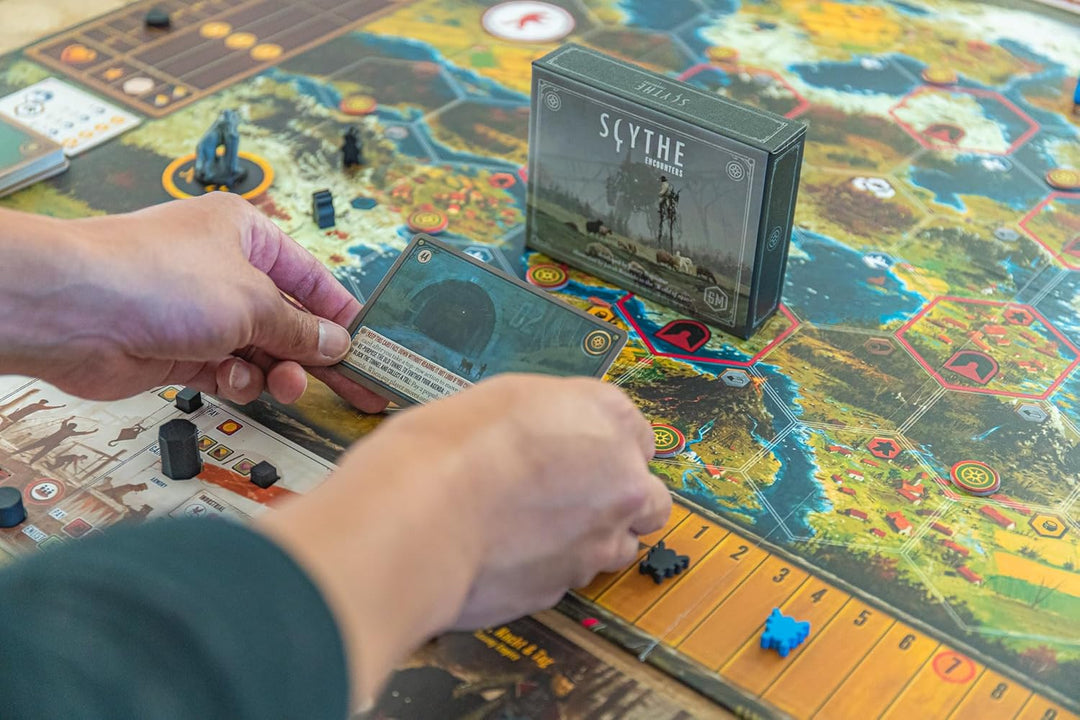 Stonemaier Games STM641 Scythe: Encounters, Mixed Colours Sense-Erweiterung: Begegnungen, Sense-Erwe