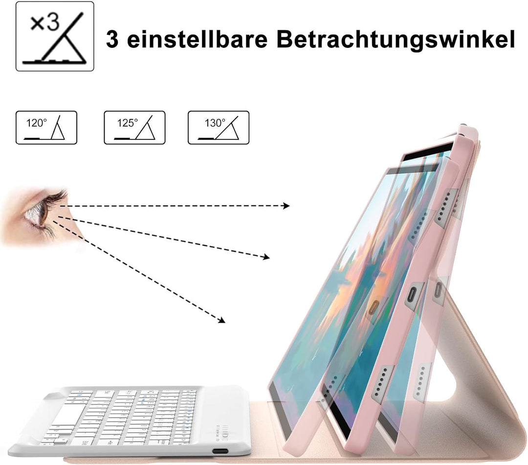 Tastatur Hülle für Honor Magic Pad 2 Tablet 12,3 Zoll, Deutscher QWERTZ Tastatur mit Magnetisch Abne