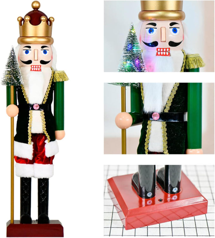 Nussknacker-Figuren, 40 cm, Feiertagssoldat mit Licht &amp; Musik für Weihnachten, Festliche beleuchtete