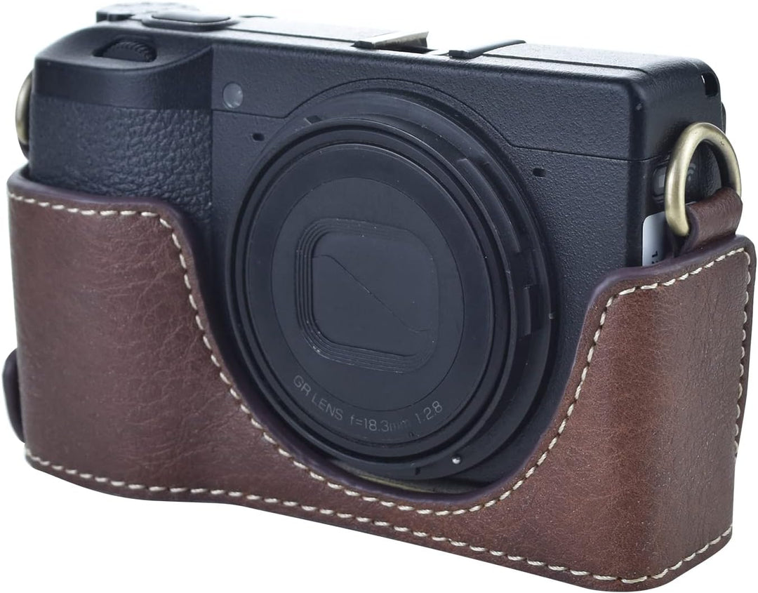 Rieibi Ricoh GR III/GR IIIx Tasche – Vintage PU Leder Kameratasche für Ricoh GR IIIx GR III GRIII GR