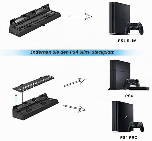 OSTENT Dual Controller Ladegerät Lüfter USB Hub Vertikale Ständer für Sony PS4 / Slim/Pro Konsole
