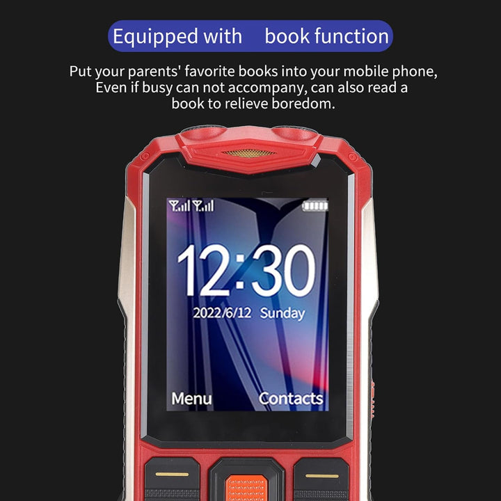 Senioren-Handy, 2,6 Zoll, 4800 MAh, SOS-Alarm, Vibration, BT-Kamera-Recorder, Musik-Player mit Klare