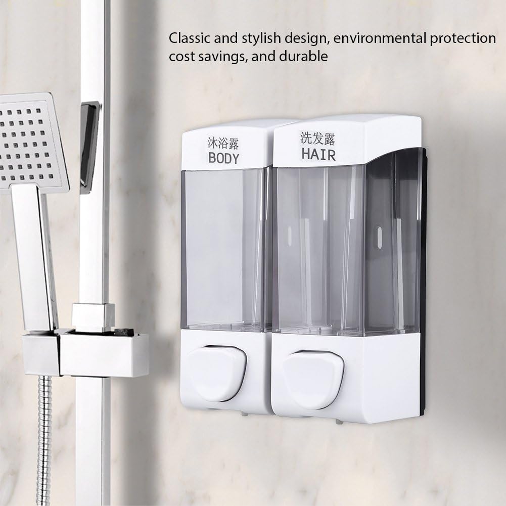 Fdit 2 Kammer Seife und Dusche Dispenser2 X 350 ml Bad Wand montiert Seife Shampoo Desinfektionsmitt
