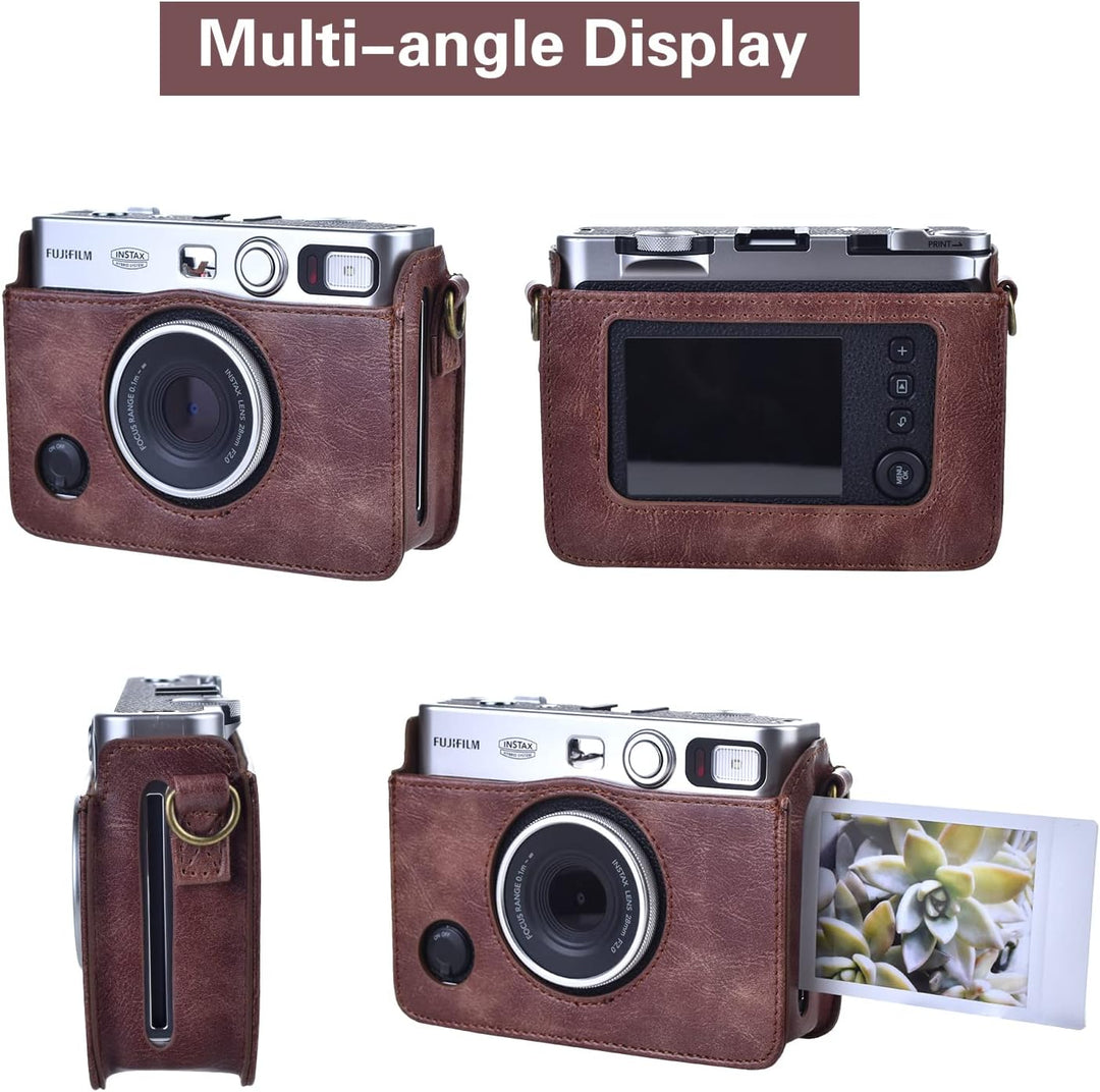 Rieibi Mini EVO Kameratasche, Retro PU Leder Hülle Schutzhülle für Fujifilm Fuji Instax Mini EVO Sof