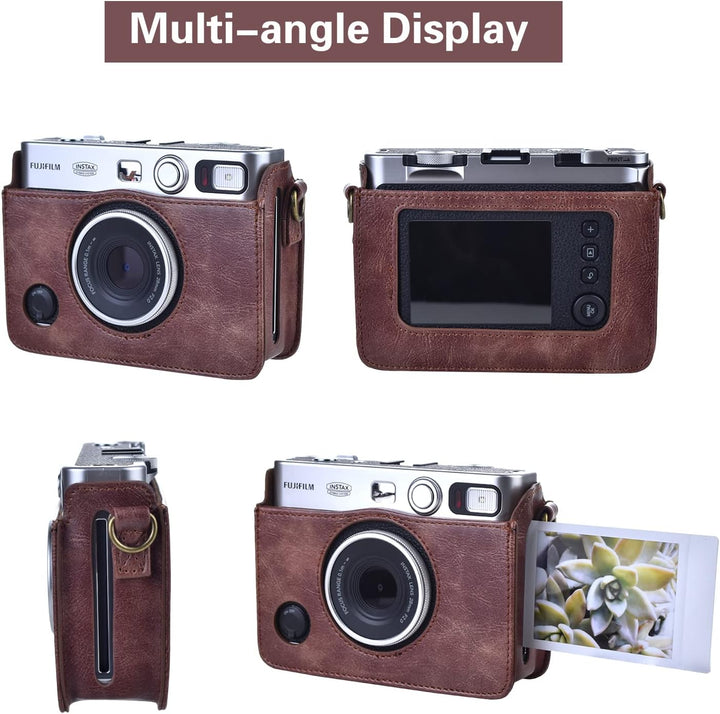 Rieibi Mini EVO Kameratasche, Retro PU Leder Hülle Schutzhülle für Fujifilm Fuji Instax Mini EVO Sof