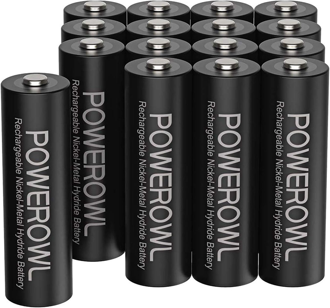POWEROWL Akku AA 2800mAh AA Akku Wiederaufladbare 16 Stück (Geringe Selbstentladung, 1200 Zyklen) 1.
