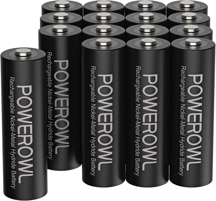 POWEROWL Akku AA 2800mAh AA Akku Wiederaufladbare 16 Stück (Geringe Selbstentladung, 1200 Zyklen) 1.