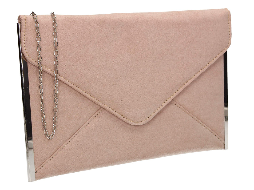 SwankySwans Damen-Clutch Louis, Veloursleder/Samt, schlankes Briefumschlag-Design, ideal für Partys,