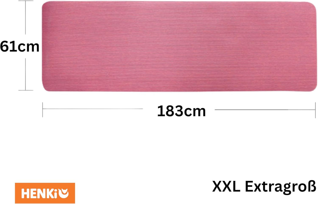 Fitnessmatte | Yogamatte | rutschfest | 183x61cm XXL | 0,8cm hoch | Gelenkschonende Gymnastikmatte |