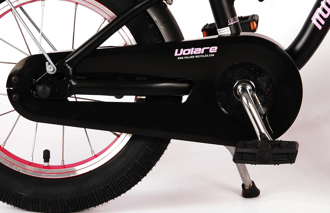 Volare Miracle Cruiser Kinderfahrrad - Mädchen - 14 Zoll - Mattschwarz - Prime Collection