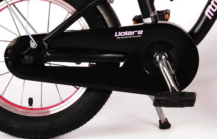 Volare Miracle Cruiser Kinderfahrrad - Mädchen - 14 Zoll - Mattschwarz - Prime Collection
