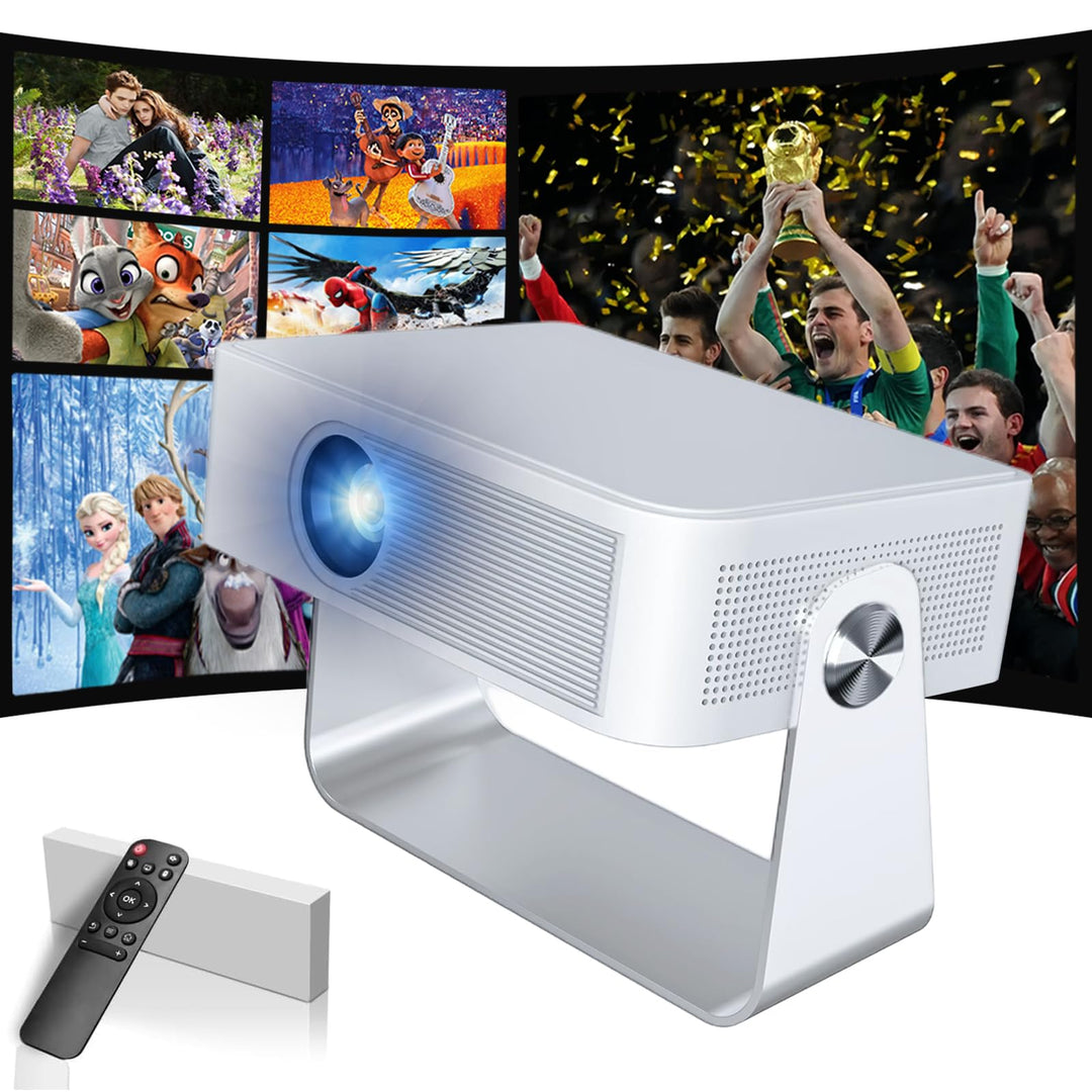 Mini Beamer mit WiFi 6 und Bluetooth 5.4, tragbarer Projektor 4K/1080P Unterstützung, Video Beamer m