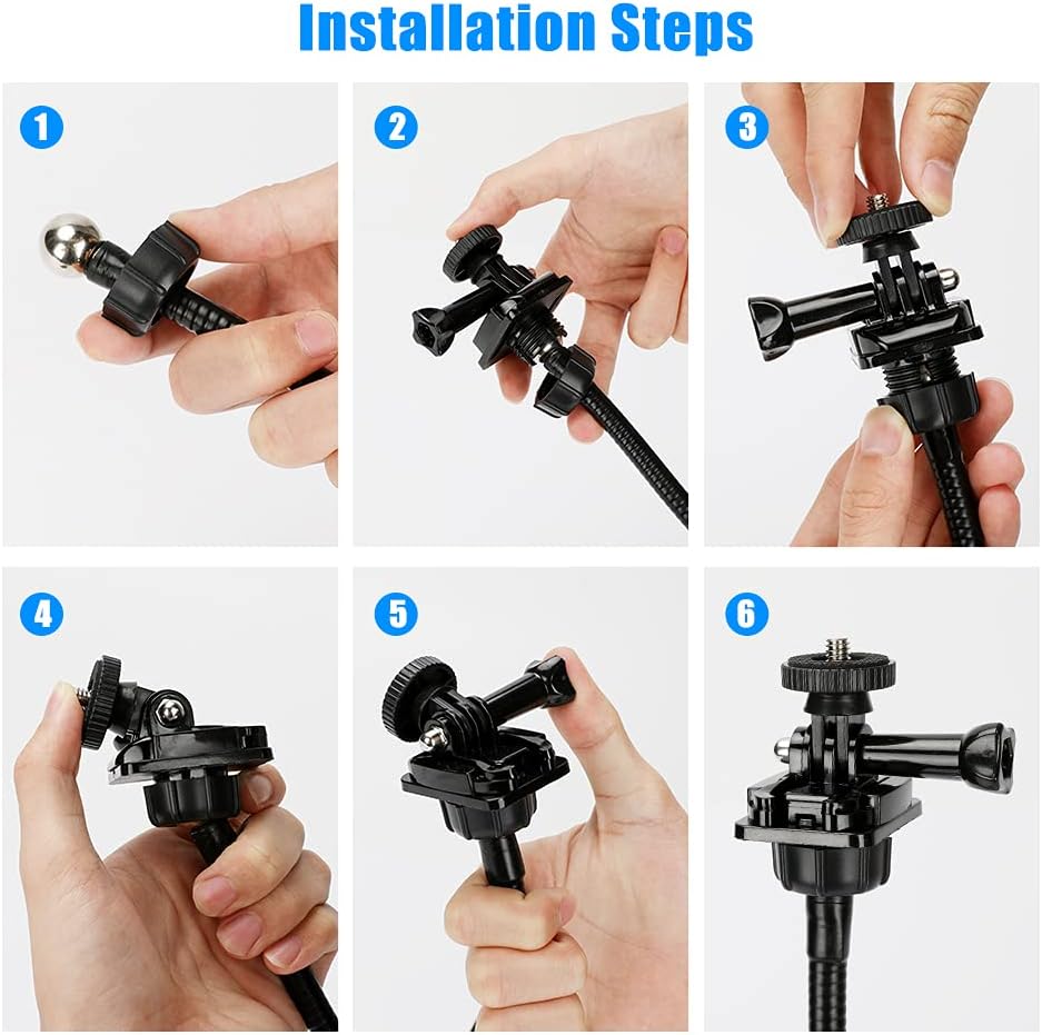 Webcam-Halterung, 25Zoll Webcam-Ständer 360° verstellbarer Schwanenhals-Armhalterung Flexibler Tisch