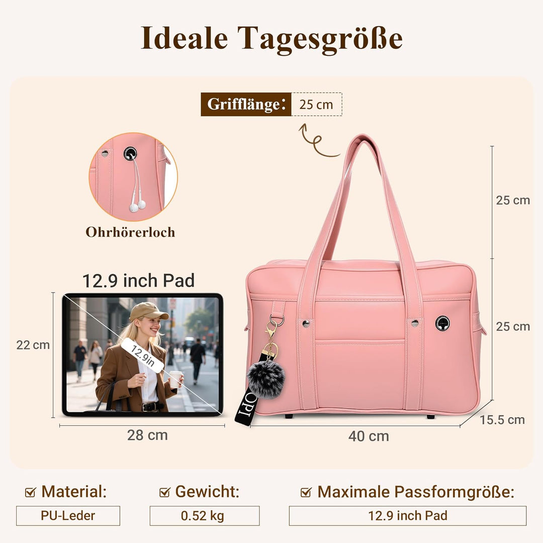 DIRRONA Damen Schultertasche Japanische Schule Handtasche Lässig Kawaii JK Tasche Grosse PU Leder Da