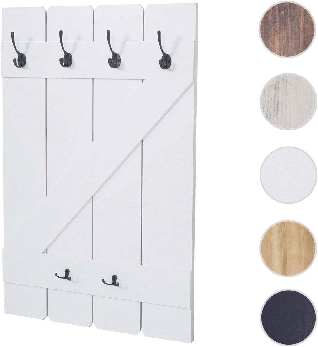 Mendler Tassenhalter HWC-D13, Hängeregal Tassenbrett Wandboard, 6 Haken 91x60cm - weiss lackiert Wei