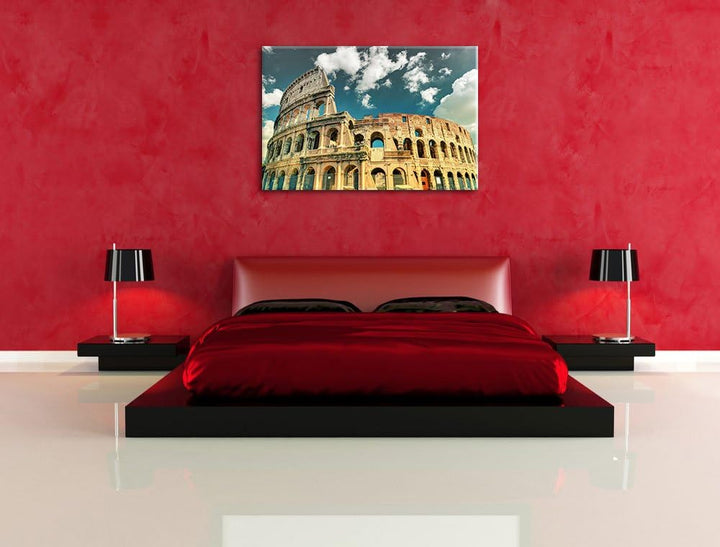 Pixxprint Colosseum bei Tag in Rom als Leinwandbild/Grösse: 100x70 cm/Wandbild/Kunstdruck/fertig bes