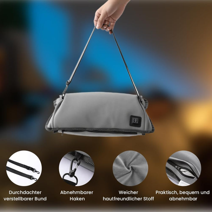 Beheizbarer Handmuff, Handmuff Elektrisch 10000 mAh Powerbank, USB Beheizbare Handwärmer mit Verstel