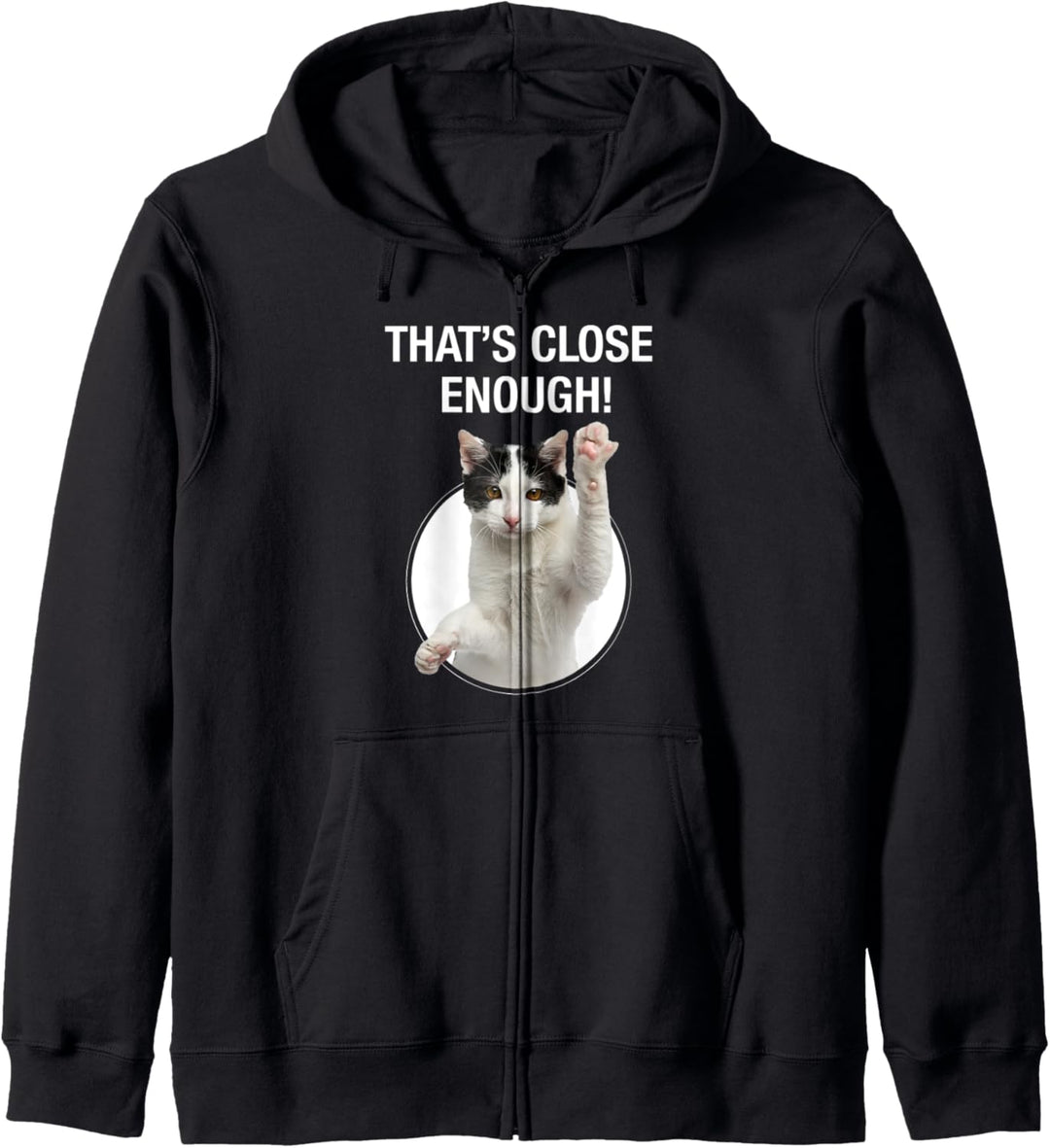 Lustige Katze Das ist nah genug soziale Distanzierung Pfote Kapuzenjacke