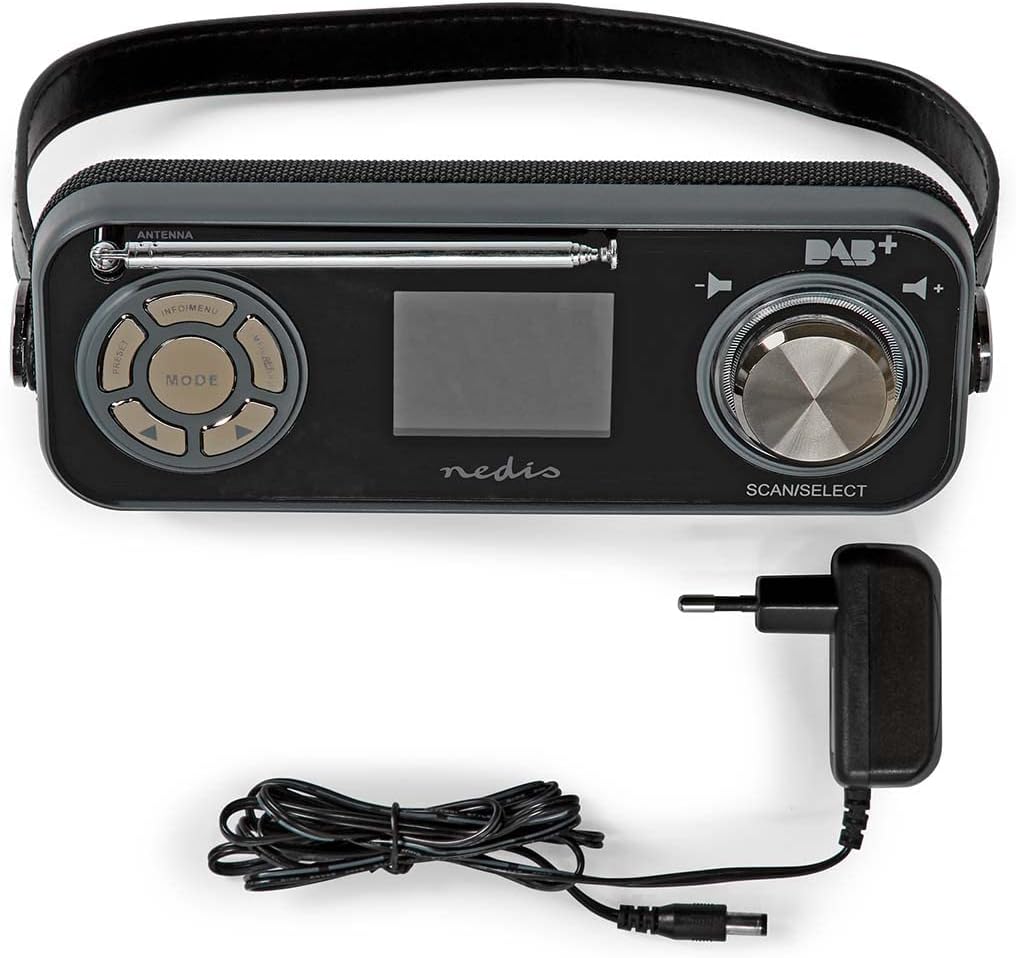 Nedis DAB+ Radio | Tisch Ausführumg | DAB+ / FM | 2.4" | Farbbildschirm | Batteriebetrieben/Netzstro