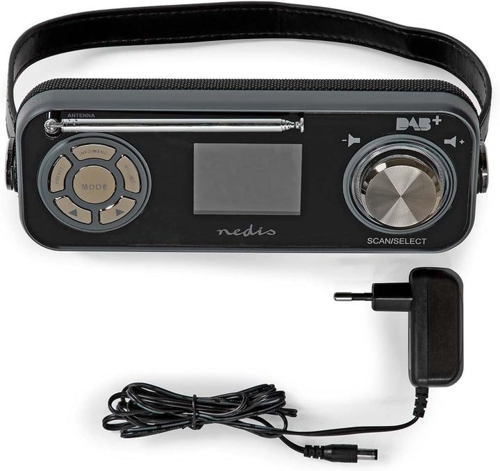 Nedis DAB+ Radio | Tisch Ausführumg | DAB+ / FM | 2.4" | Farbbildschirm | Batteriebetrieben/Netzstro