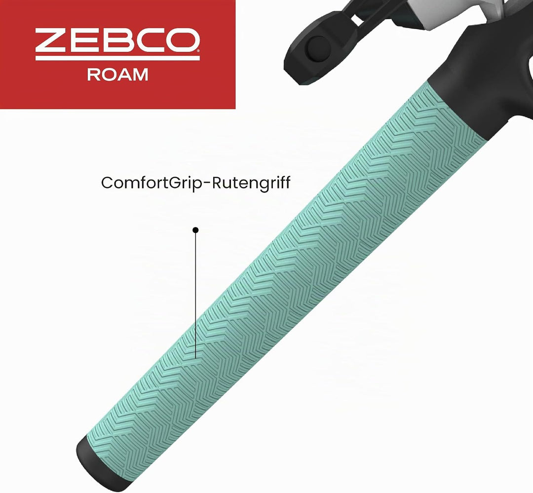 Zebco Roam Teleskop-Angelrute und Spinn- oder Spincast-Angelrolle-Kombination, langlebige 1,8 m Fibe