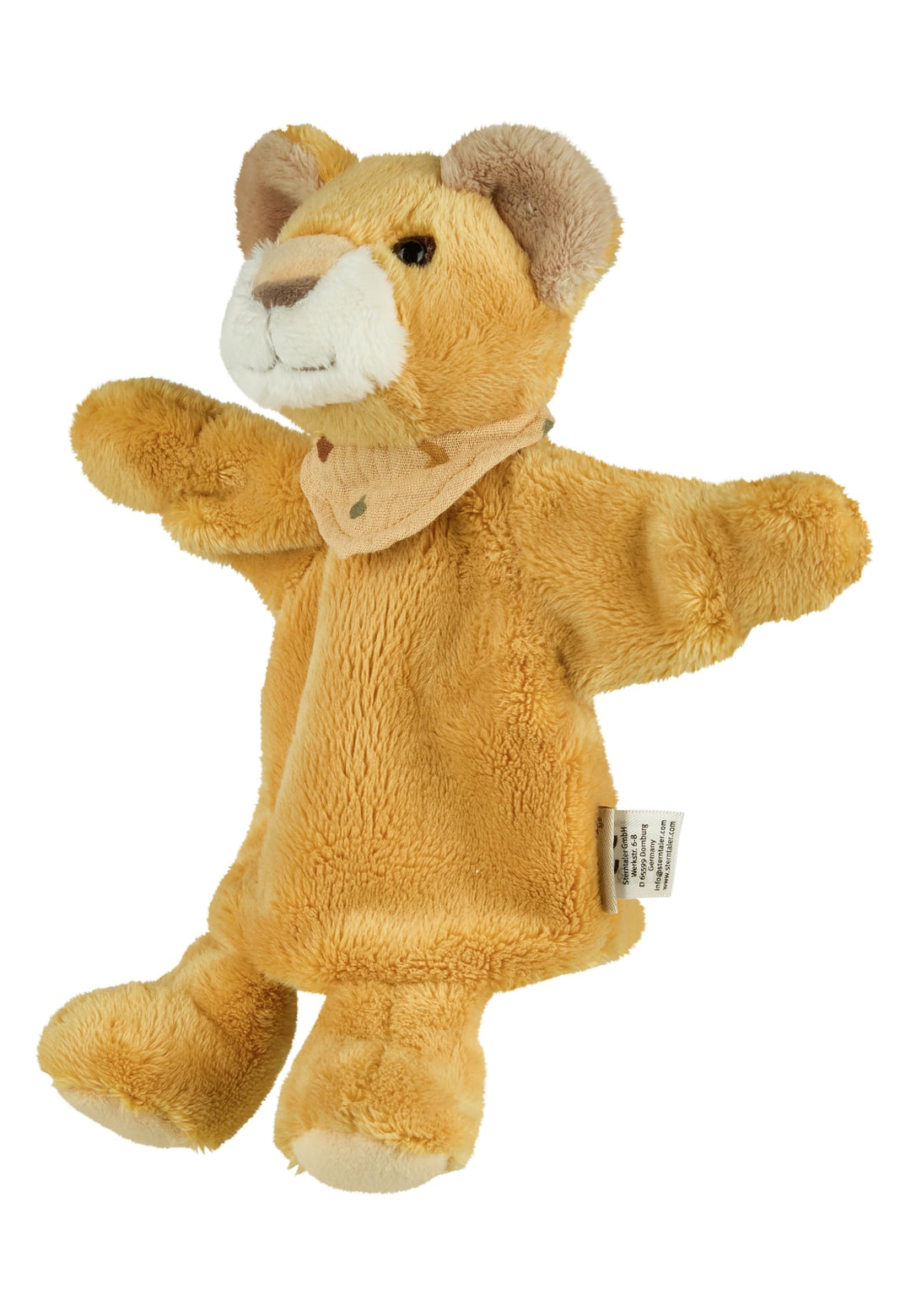 Sterntaler Kinder Handpuppe LÖWE Leo - weiches Spielzeug zum Puppentheater, Erzählen, Kuscheln & Spr