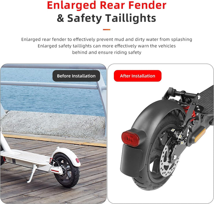 ulip Stossdämpfer-Set hinten Elektroroller Stossfänger Stossdämpfung Rücklicht Zubehör für Scooter X