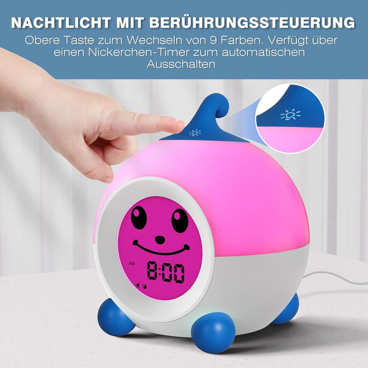 I·CODE Kinder Wecker, Lichtwecker Kinder Mit Abschaltautomatik &amp;Wake Up Light, Schlaftrainer Kinder