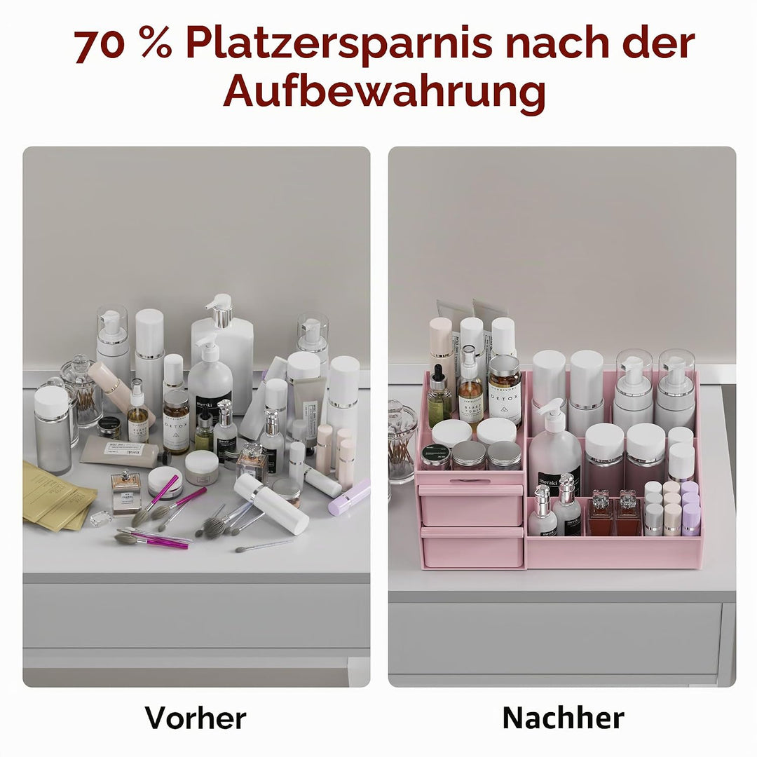 DancesCat Make Up Kosmetik Organizer mit Schubladen, Makeup Organizer Aufbewahrung Kosmetikbox für W