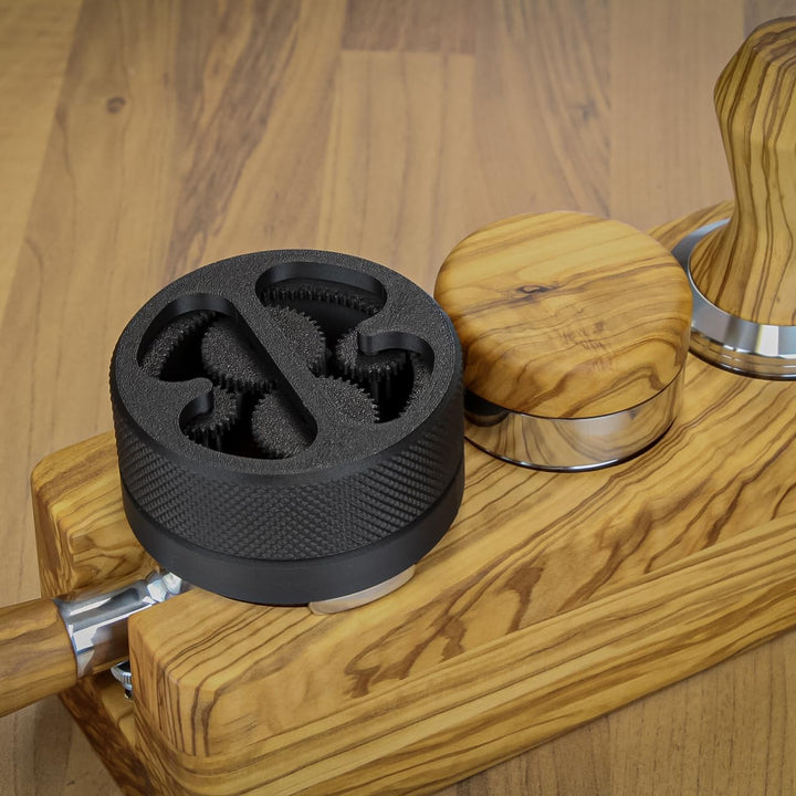 Clara Coffee Präzises WDT Espresso Verteilungstool mit Planetary Spinning Gear Design 58mm Schwarz 5