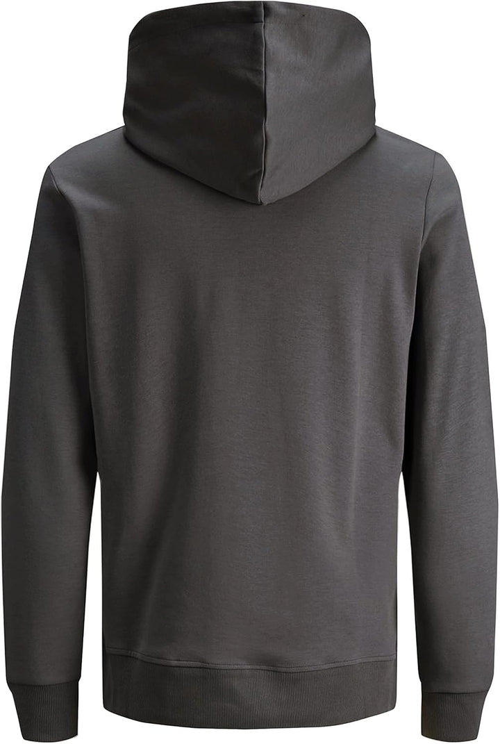 JACK & JONES Male Kapuzenpullover Einfarbig Kapuzenpullover S Asphalt, S Asphalt