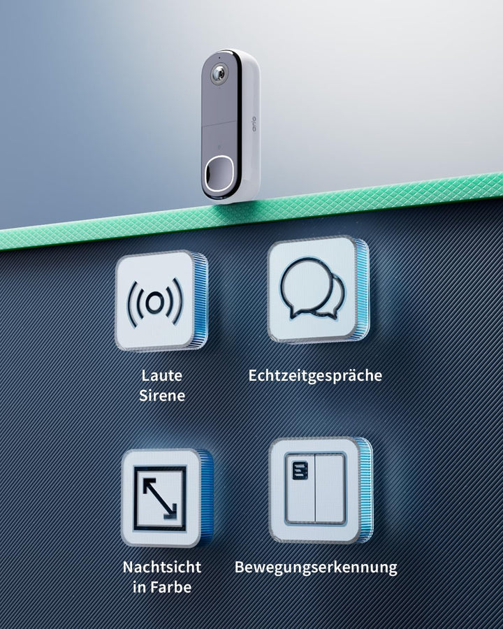Arlo HD Video Türklingel Mit Kamera Kabellos, WLAN Doorbell, Bewegungsmelder, 2-Wege-Audio, Ring Sir