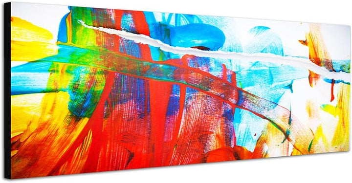 Paul Sinus Art Panoramabild auf Leinwand und Keilrahmen 150x50cm Malerei abstrakt bunt