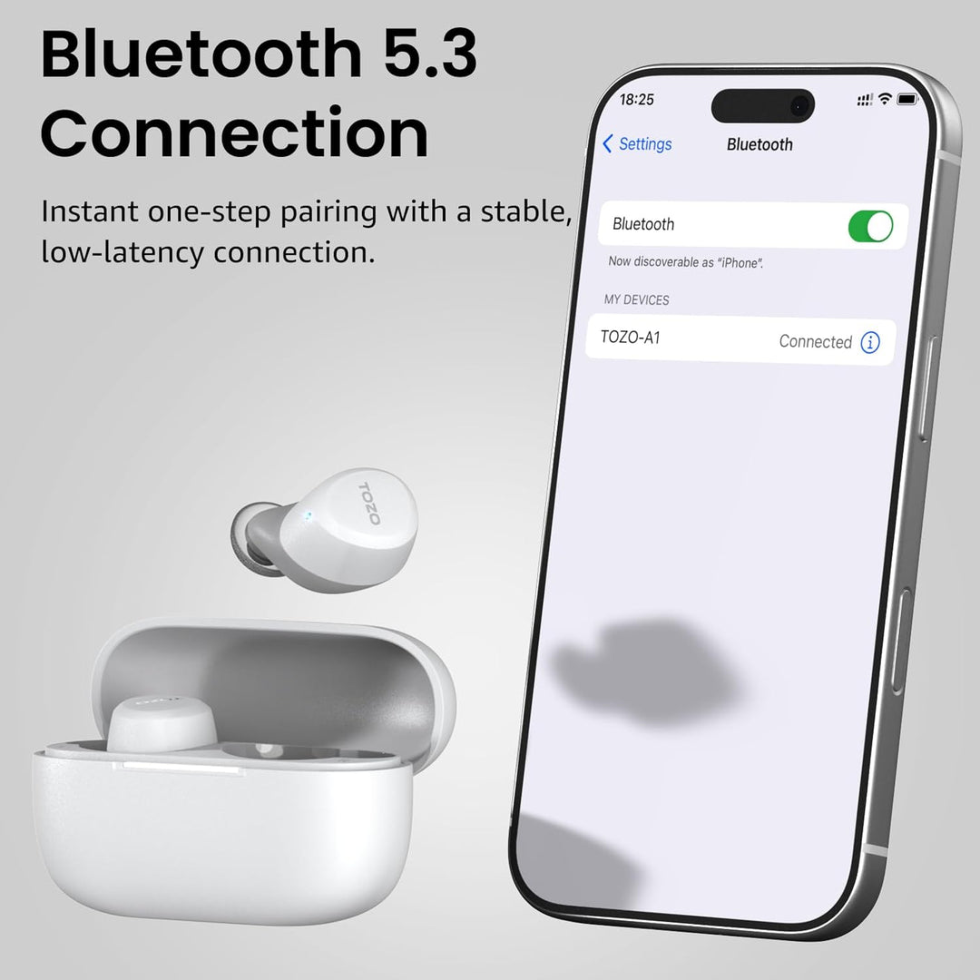 TOZO A1 Bluetooth Kopfhörer, Kopfhörer Kabellos Bluetooth 5.3 In Ear Kopfhörer mit APP Steuerung, 32