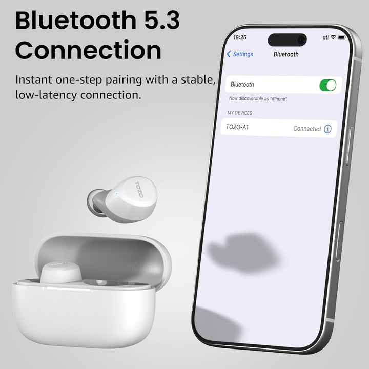 TOZO A1 Bluetooth Kopfhörer, Kopfhörer Kabellos Bluetooth 5.3 In Ear Kopfhörer mit APP Steuerung, 32