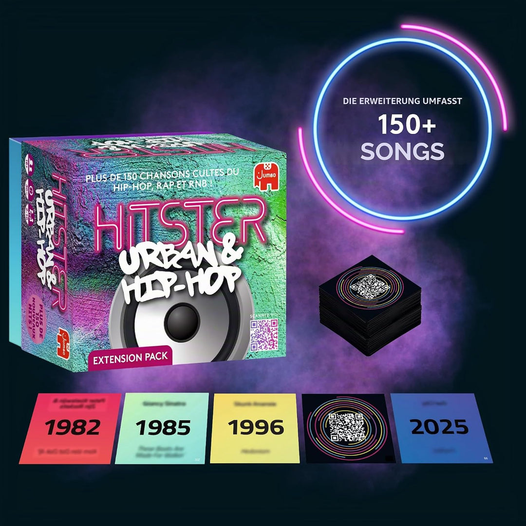 Hitster Erweiterung Urban &amp; Hip-Hop – Gesellschaftsspiel und musikalische Stimmung – Spiel für Erwac