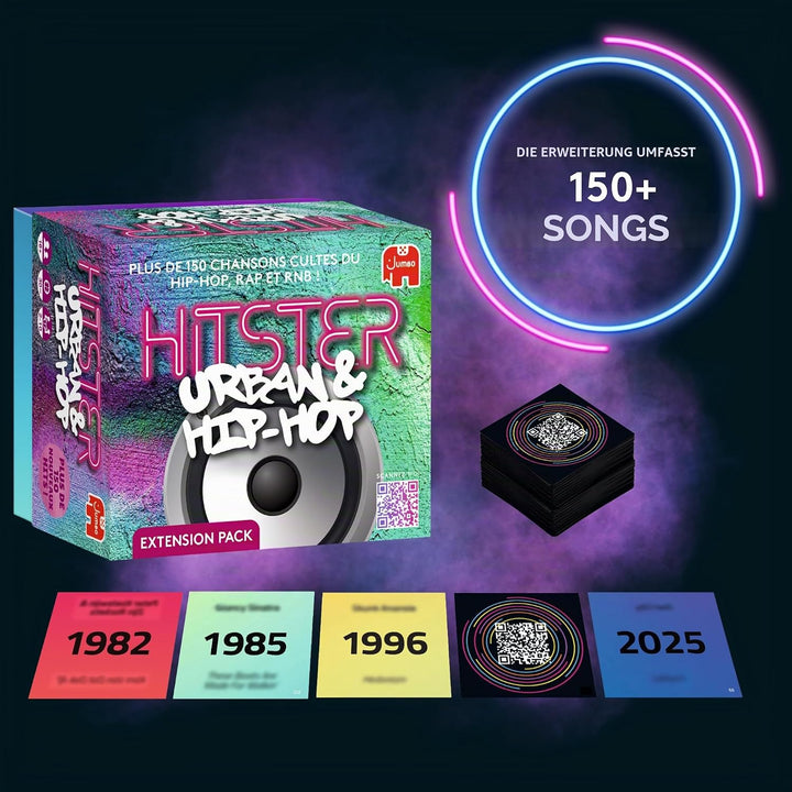 Hitster Erweiterung Urban &amp; Hip-Hop – Gesellschaftsspiel und musikalische Stimmung – Spiel für Erwac