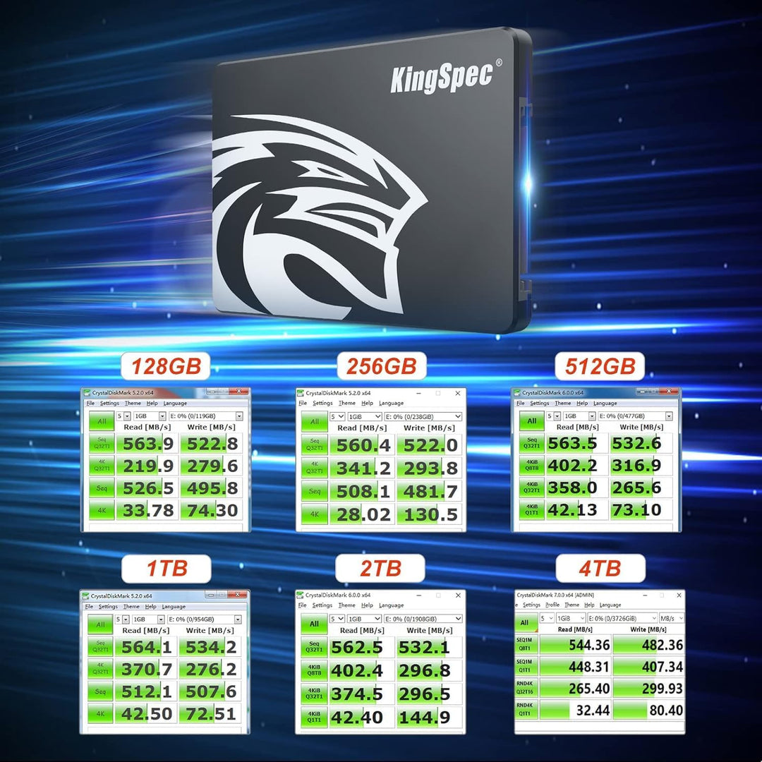 KingSpec 2TB 2 5 Zoll SATA SSD, 2.5 inch SATA III 6Gb/s Interne Solid State Festplatte - 3D NAND Fla