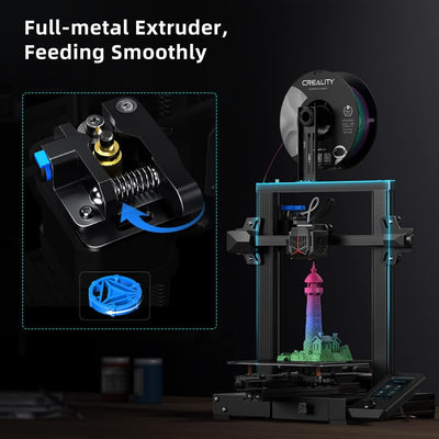 Creality Ender 3 V2 Neo 3D Drucker mit CR Touch Autonivellierung, Vollmetall-Extruder, PC-Federstahl