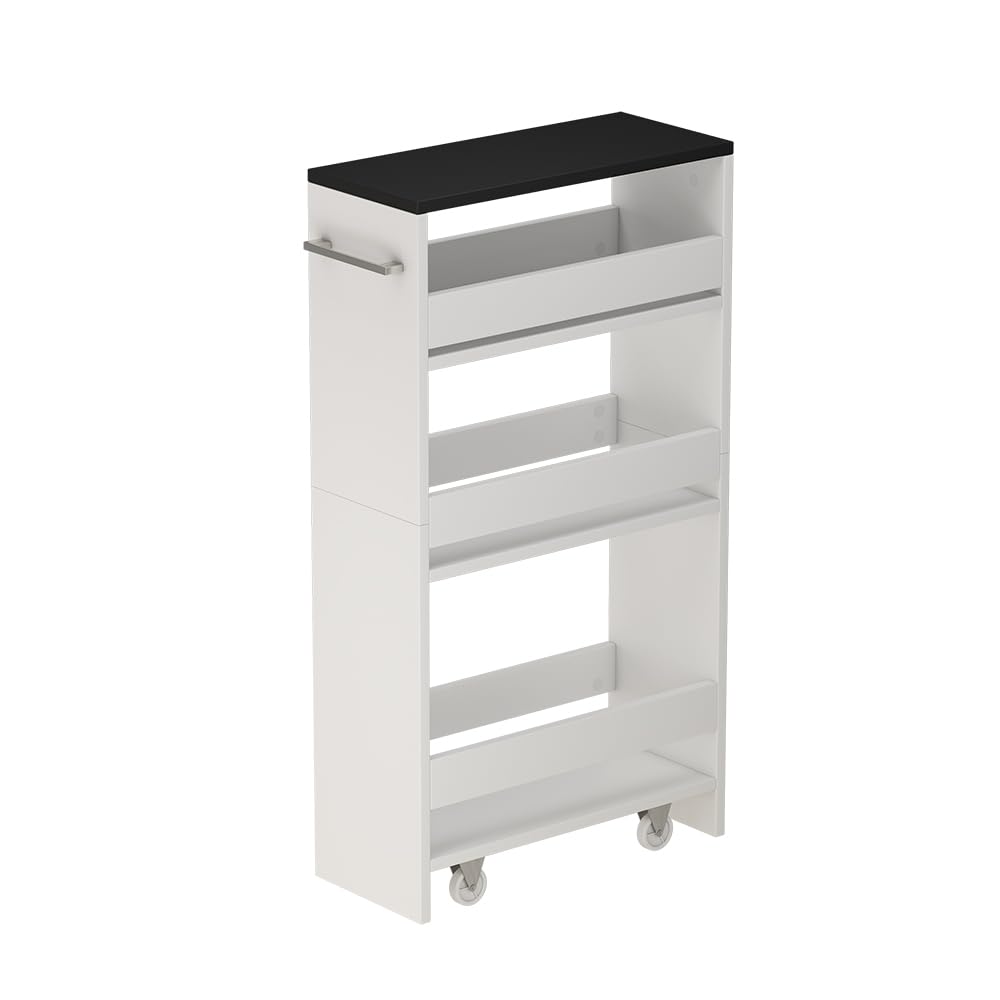 Vicco Rollregal Rivo, Weiss/Anthrazit, 20 x 84.4 cm Weiss/Anthrazit 20 cm, Weiß/Anthrazit 20 cm