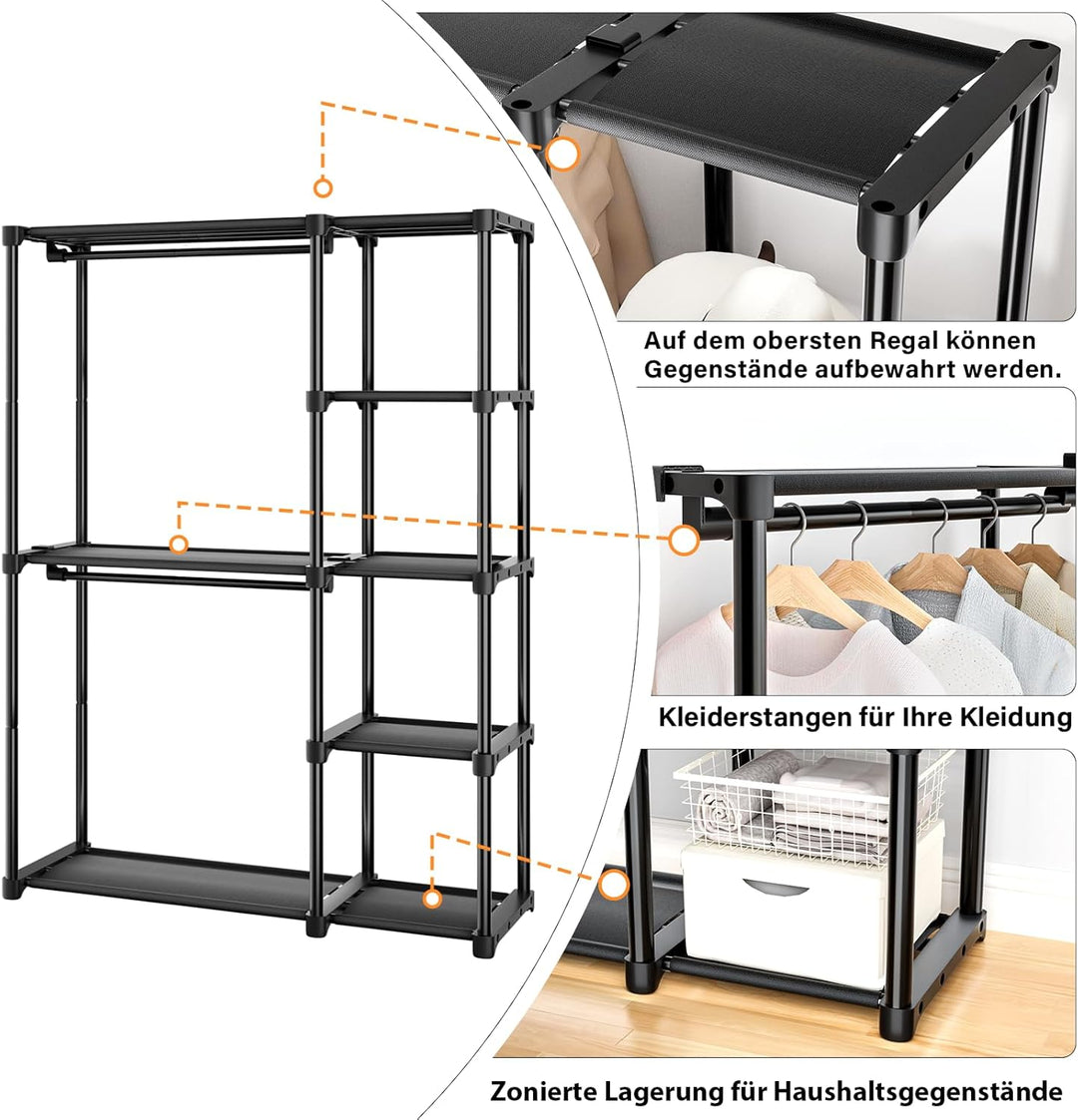 Mavivegue Kleiderschrank offen, Offen Kleiderschrank, 4 Stock Kleiderständer, Kleiderstange, Gardero