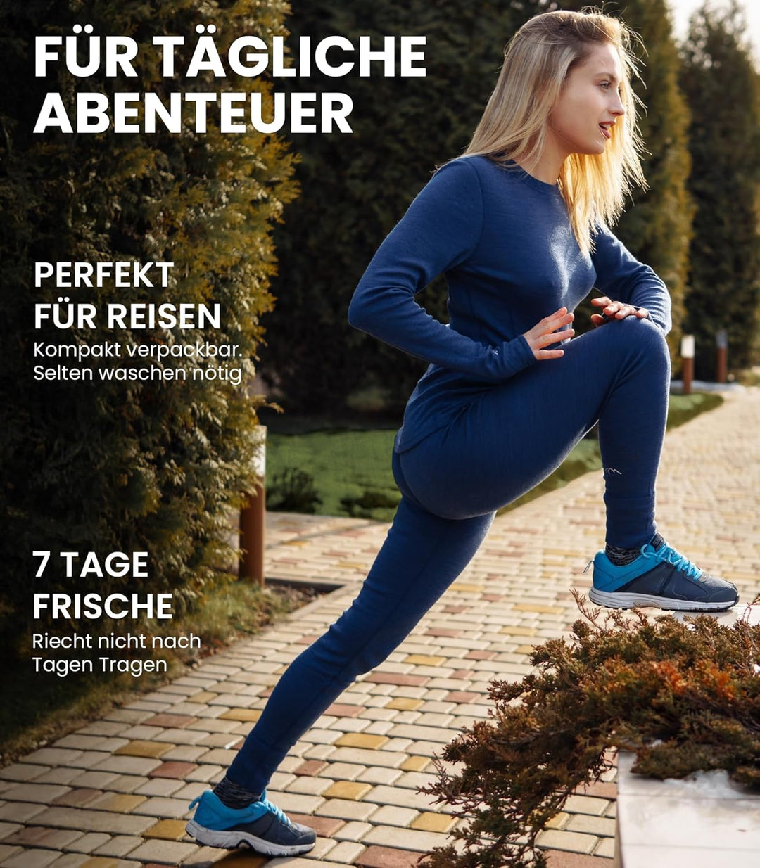 Merinowolle Thermounterwäsche Damen - Merino Unterhose Damen Merino Leggings + Wollsocken 165 Black